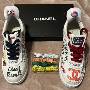 Sheek Chanel Sneakers! Custom Pharrell Chanel Shoes!